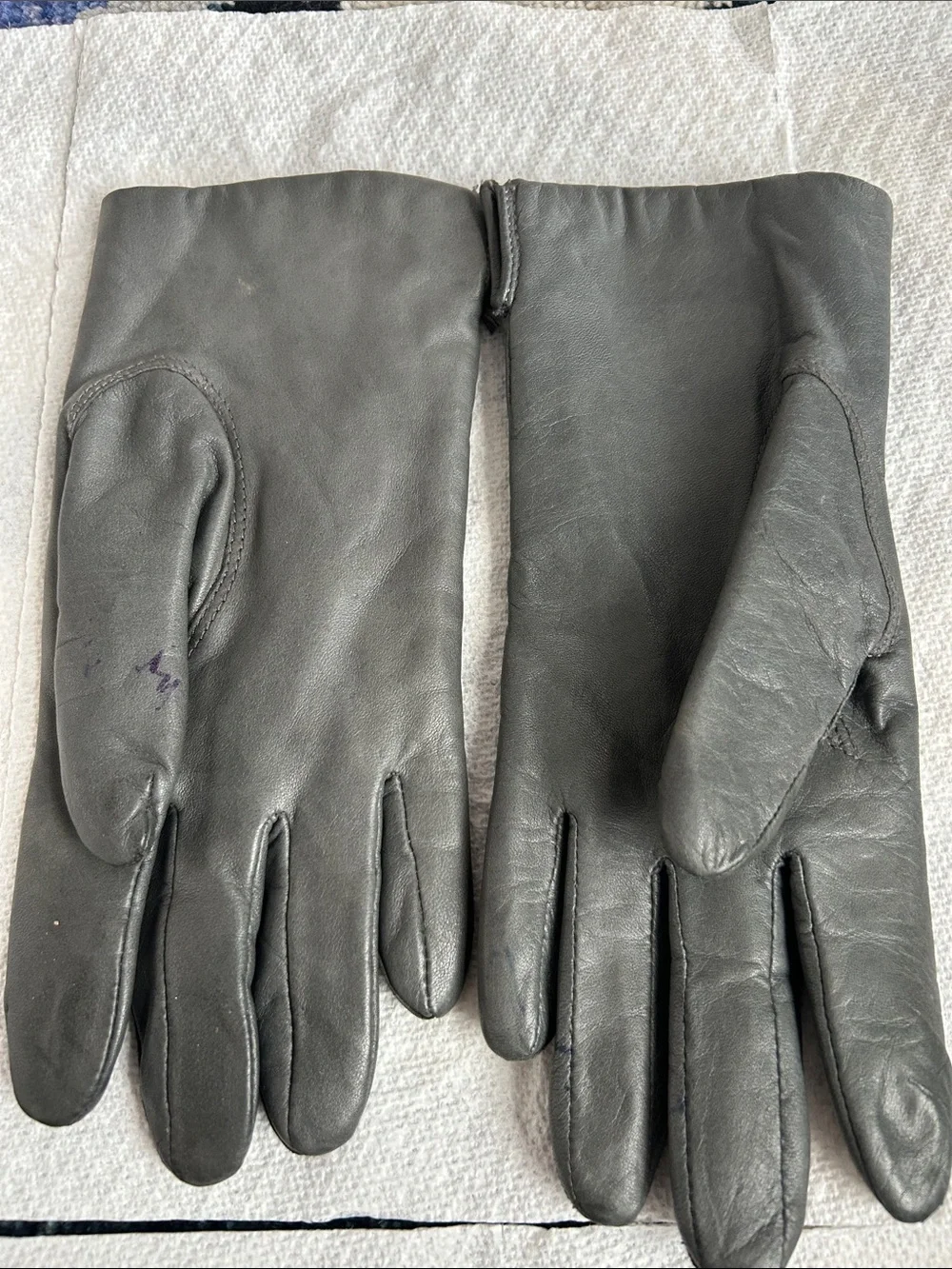 GENUINE Leather Gloves (5 pairs) - Beige, Red, Gray, Teal and Black